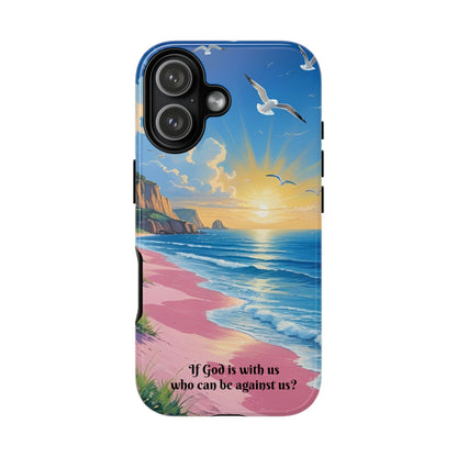 "If God is with us, who can be against us?": Inspiring phone case for iPhone, Samsung Galaxy and Google Pixel devices