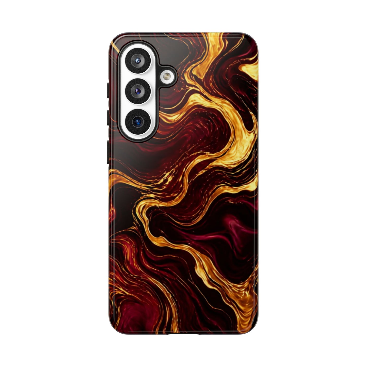 Molten Gold and Maroon Waves: Elegant Phone Case for iPhone, Samsung Galaxy and Google Pixel devices
