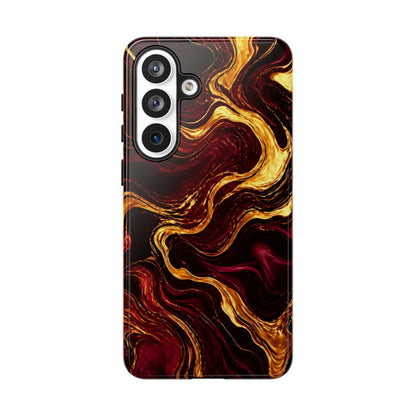 Molten Gold and Maroon Waves: Elegant Phone Case for iPhone, Samsung Galaxy and Google Pixel devices