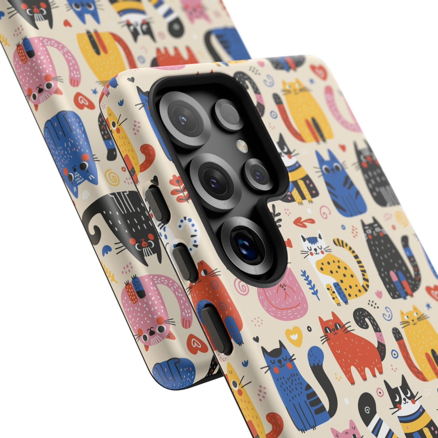 Cat Doodles Phone Case: Playful Cat-Inspired Tough Case for iPhone, Samsung Galaxy and Google Pixel devices