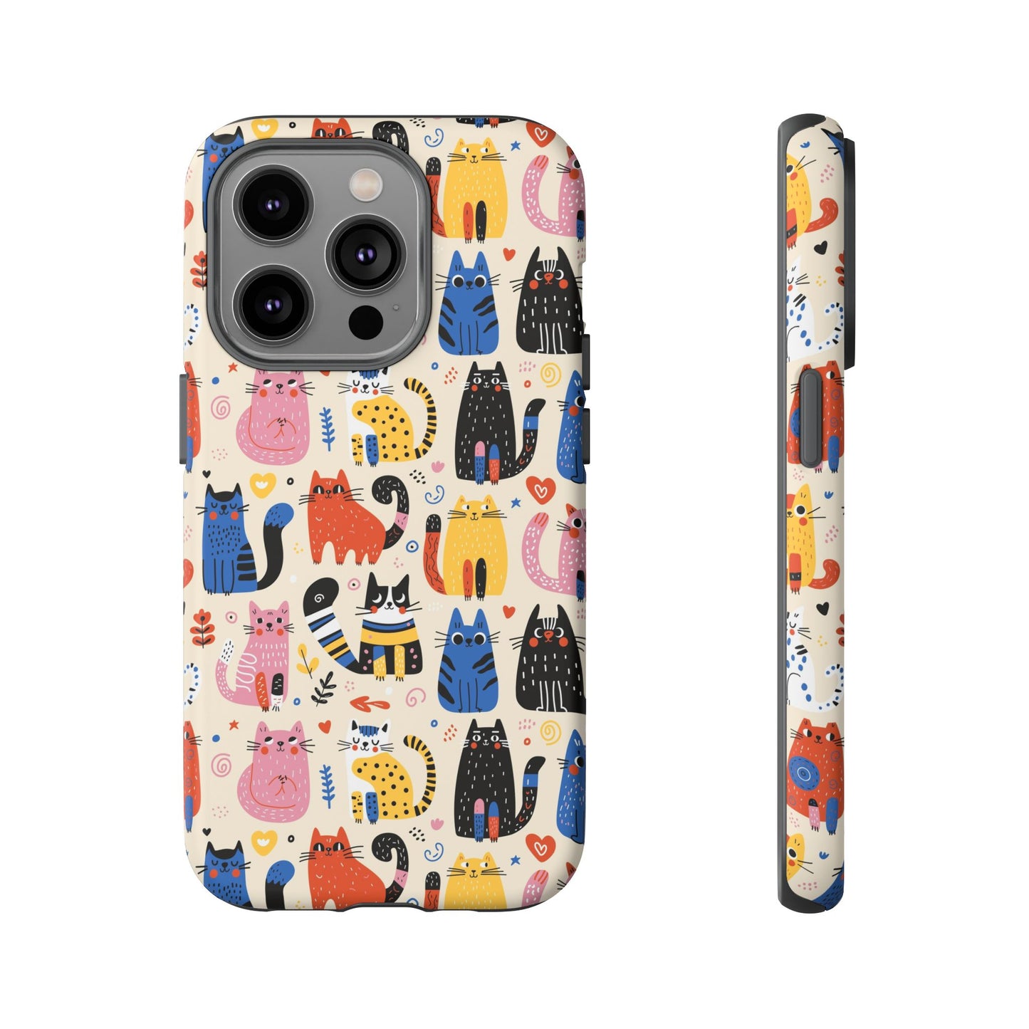Cat Doodles Phone Case: Playful Cat-Inspired Tough Case for iPhone, Samsung Galaxy and Google Pixel devices