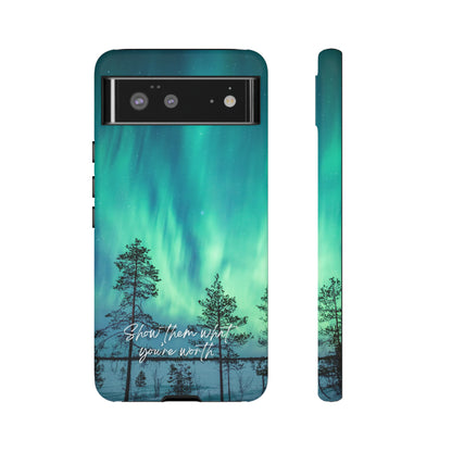 Show them what you're worth: Aurora borealis-inspired phone case for iPhone, Galaxy and Pixel devices