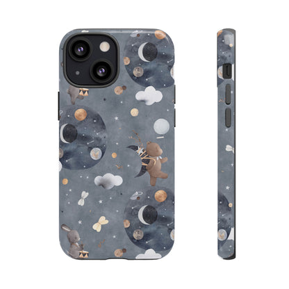 Moon, Bear and Bunny: Cute phone case for iPhone, Samsung Galaxy and Google Pixel devices