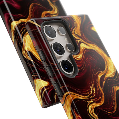 Molten Gold and Maroon Waves: Elegant Phone Case for iPhone, Samsung Galaxy and Google Pixel devices
