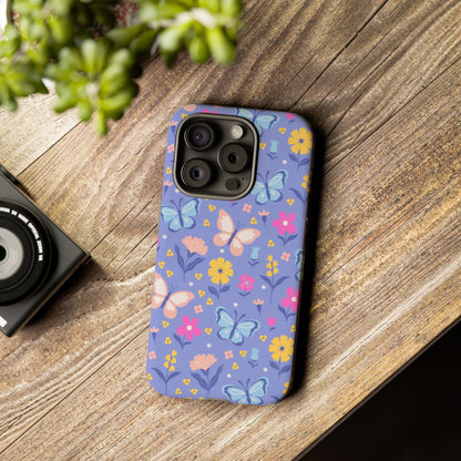 Lavender Butterflies: Tough Cases for iPhone, Samsung Galaxy and Google Pixel