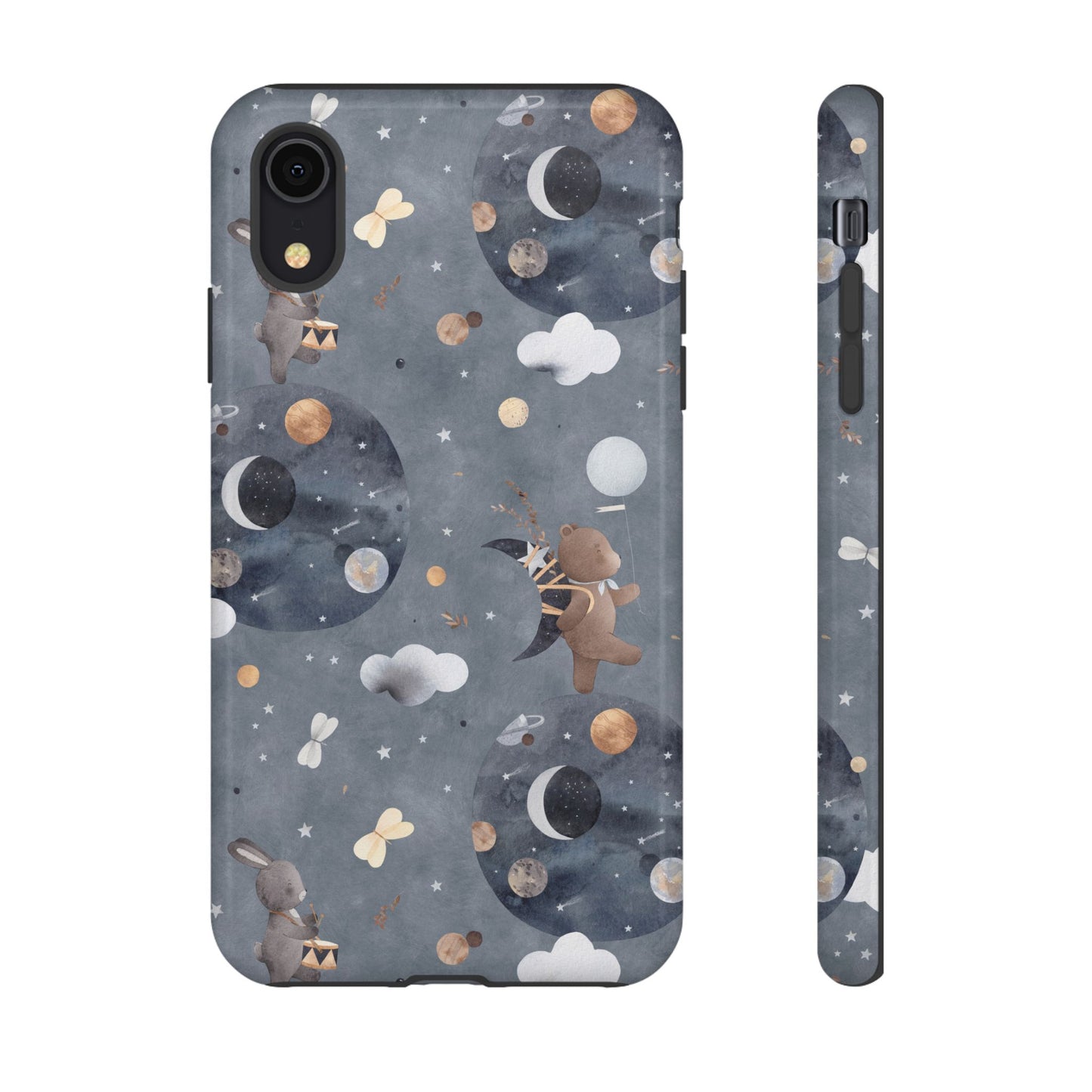 Moon, Bear and Bunny: Cute phone case for iPhone, Samsung Galaxy and Google Pixel devices