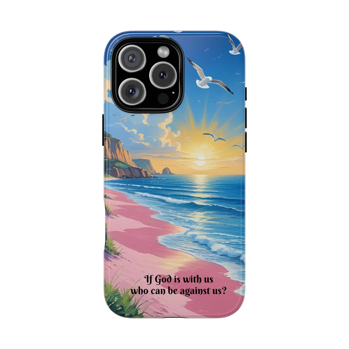 "If God is with us, who can be against us?": Inspiring phone case for iPhone, Samsung Galaxy and Google Pixel devices