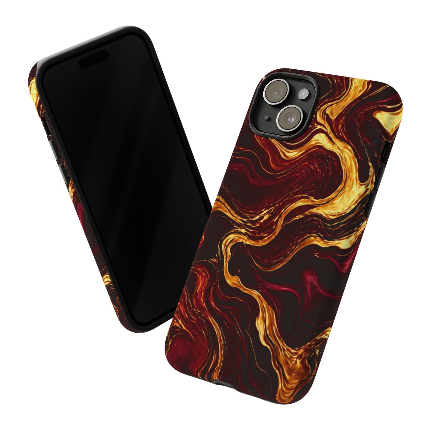Molten Gold and Maroon Waves: Elegant Phone Case for iPhone, Samsung Galaxy and Google Pixel devices