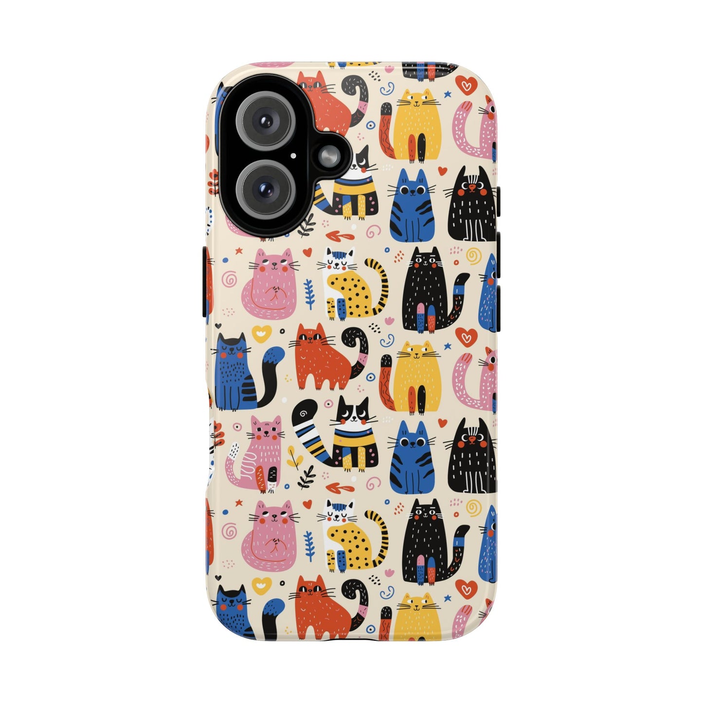 Cat Doodles Phone Case: Playful Cat-Inspired Tough Case for iPhone, Samsung Galaxy and Google Pixel devices
