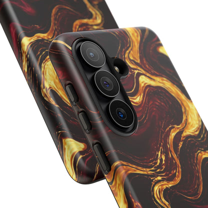 Molten Gold and Maroon Waves: Elegant Phone Case for iPhone, Samsung Galaxy and Google Pixel devices