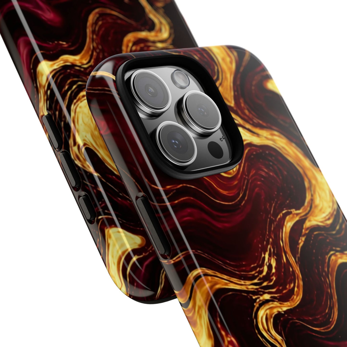 Molten Gold and Maroon Waves: Elegant Phone Case for iPhone, Samsung Galaxy and Google Pixel devices