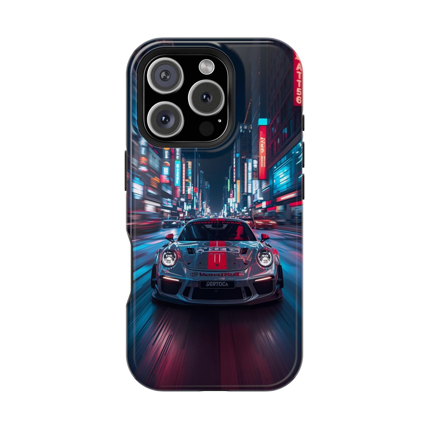 Urban Racer (MagSafe version): Neon Car Inspired iPhone Case for Men