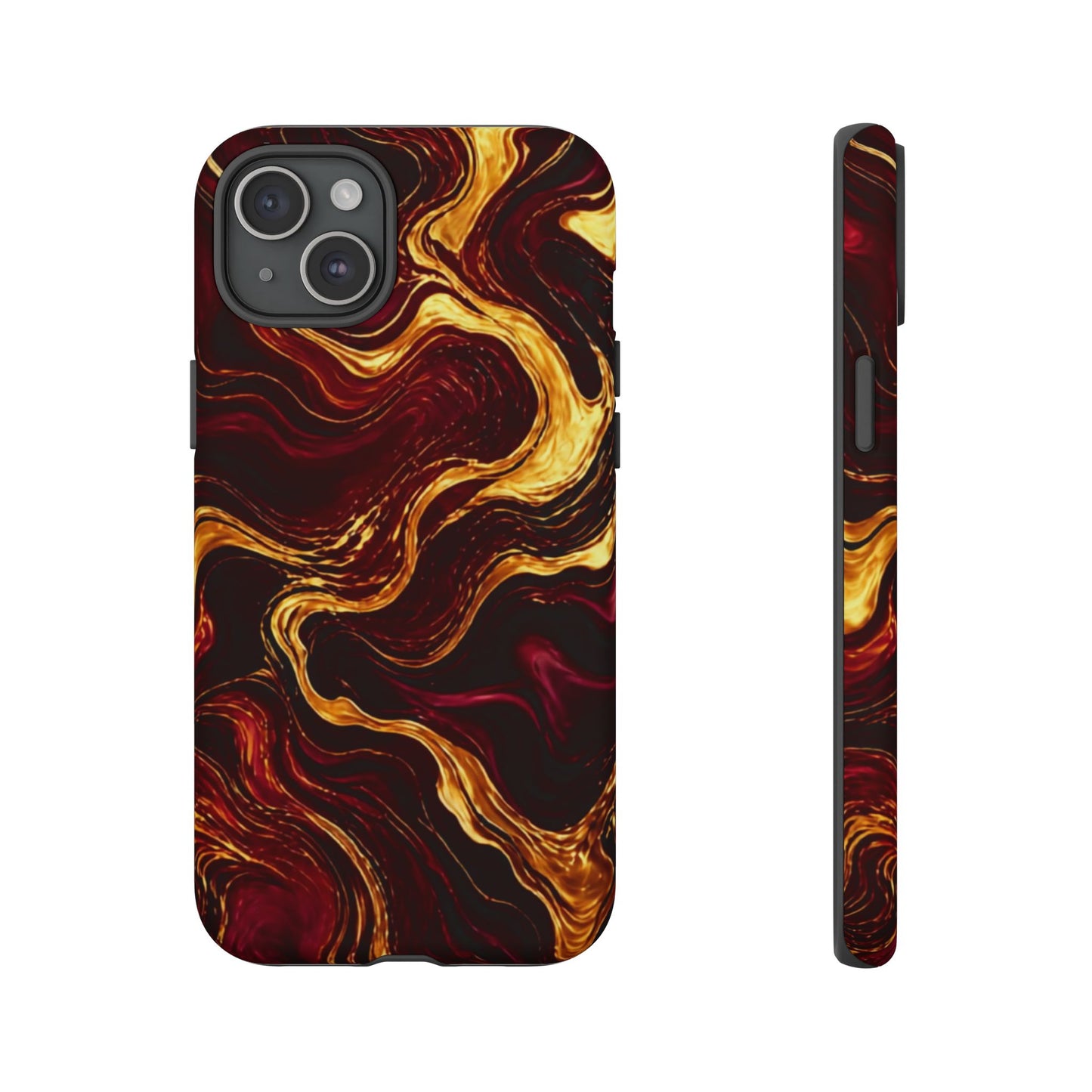 Molten Gold and Maroon Waves: Elegant Phone Case for iPhone, Samsung Galaxy and Google Pixel devices