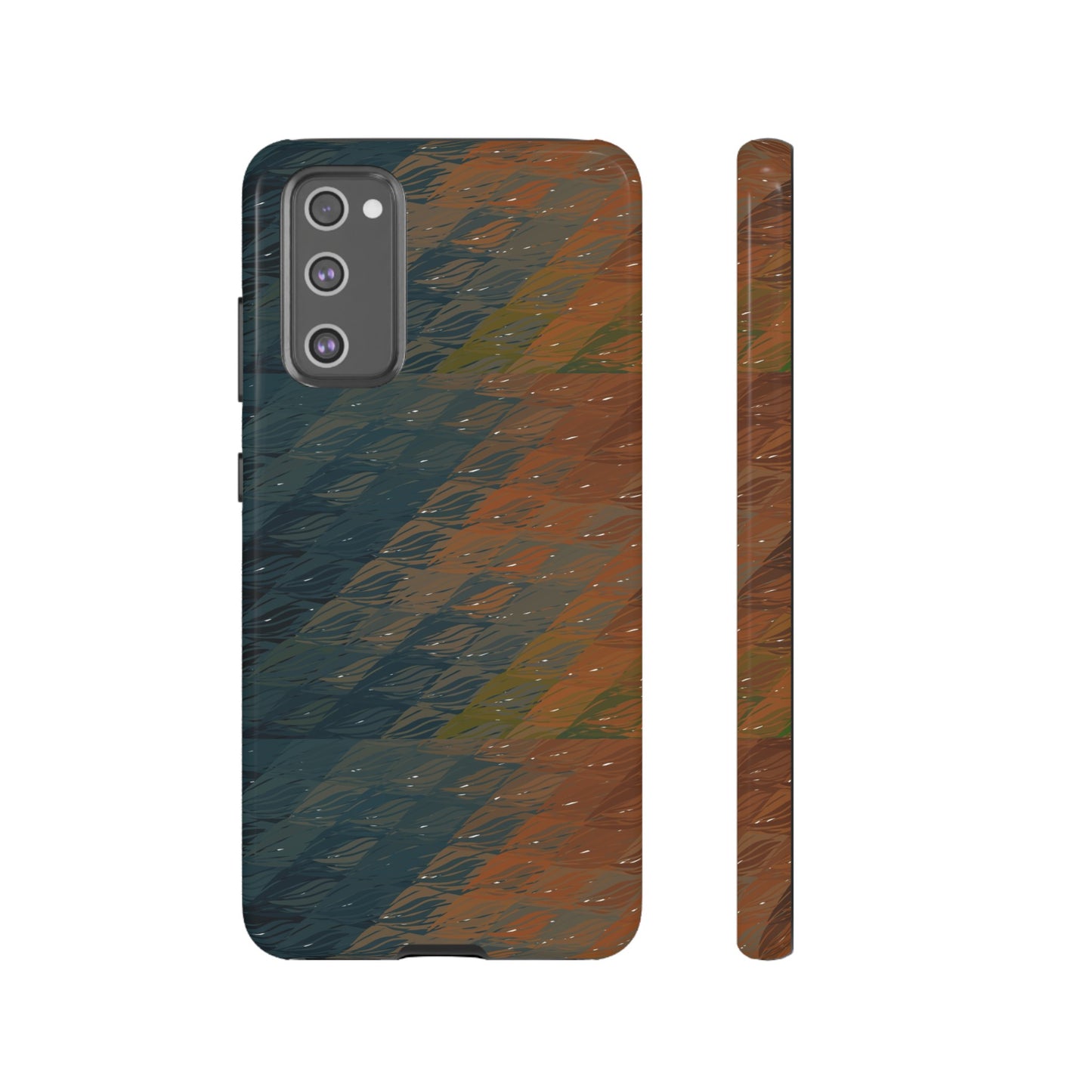 BRUE: Brown + Blue Geometric case for iPhone, Galaxy and Pixel