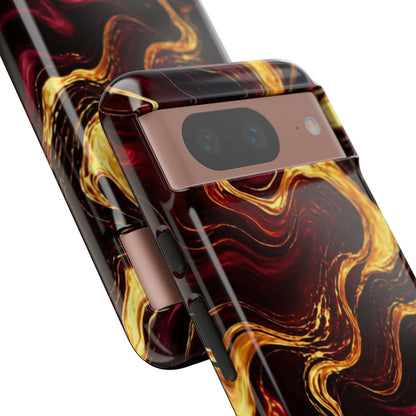 Molten Gold and Maroon Waves: Elegant Phone Case for iPhone, Samsung Galaxy and Google Pixel devices