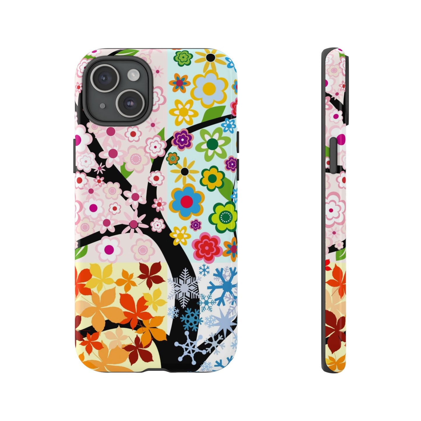 Four Seasons: Fall, Winter, Spring and Summer inspired phone case for iPhone, Samsung Galaxy and Google Pixel devices