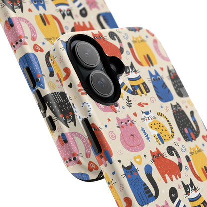 Cat Doodles Phone Case: Playful Cat-Inspired Tough Case for iPhone, Samsung Galaxy and Google Pixel devices