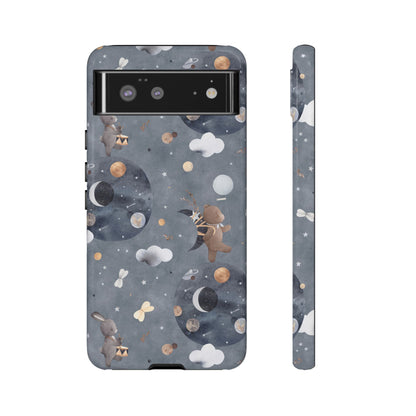 Moon, Bear and Bunny: Cute phone case for iPhone, Samsung Galaxy and Google Pixel devices