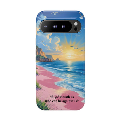 "If God is with us, who can be against us?": Inspiring phone case for iPhone, Samsung Galaxy and Google Pixel devices