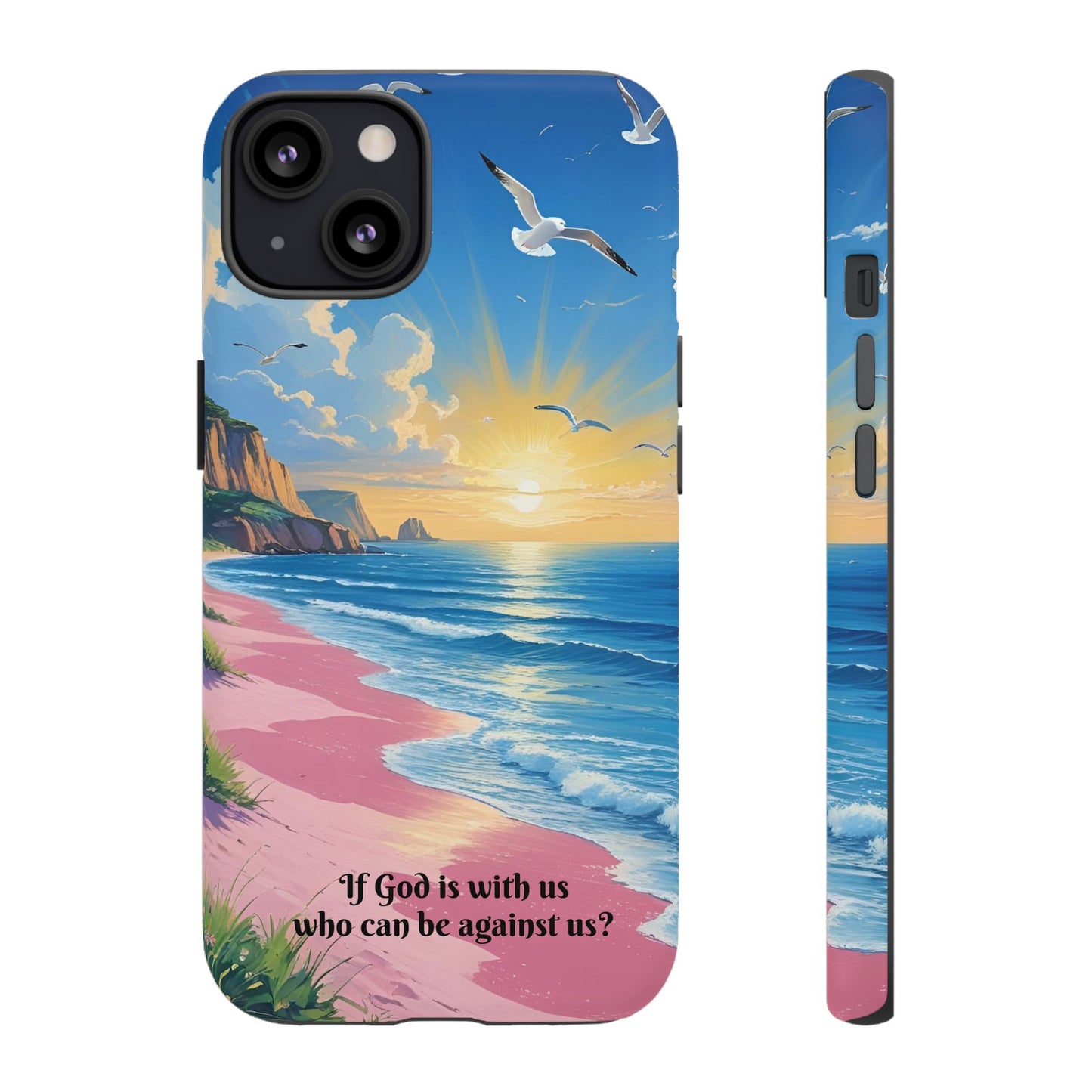 "If God is with us, who can be against us?": Inspiring phone case for iPhone, Samsung Galaxy and Google Pixel devices