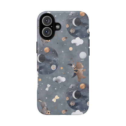 Moon, Bear and Bunny: Cute phone case for iPhone, Samsung Galaxy and Google Pixel devices