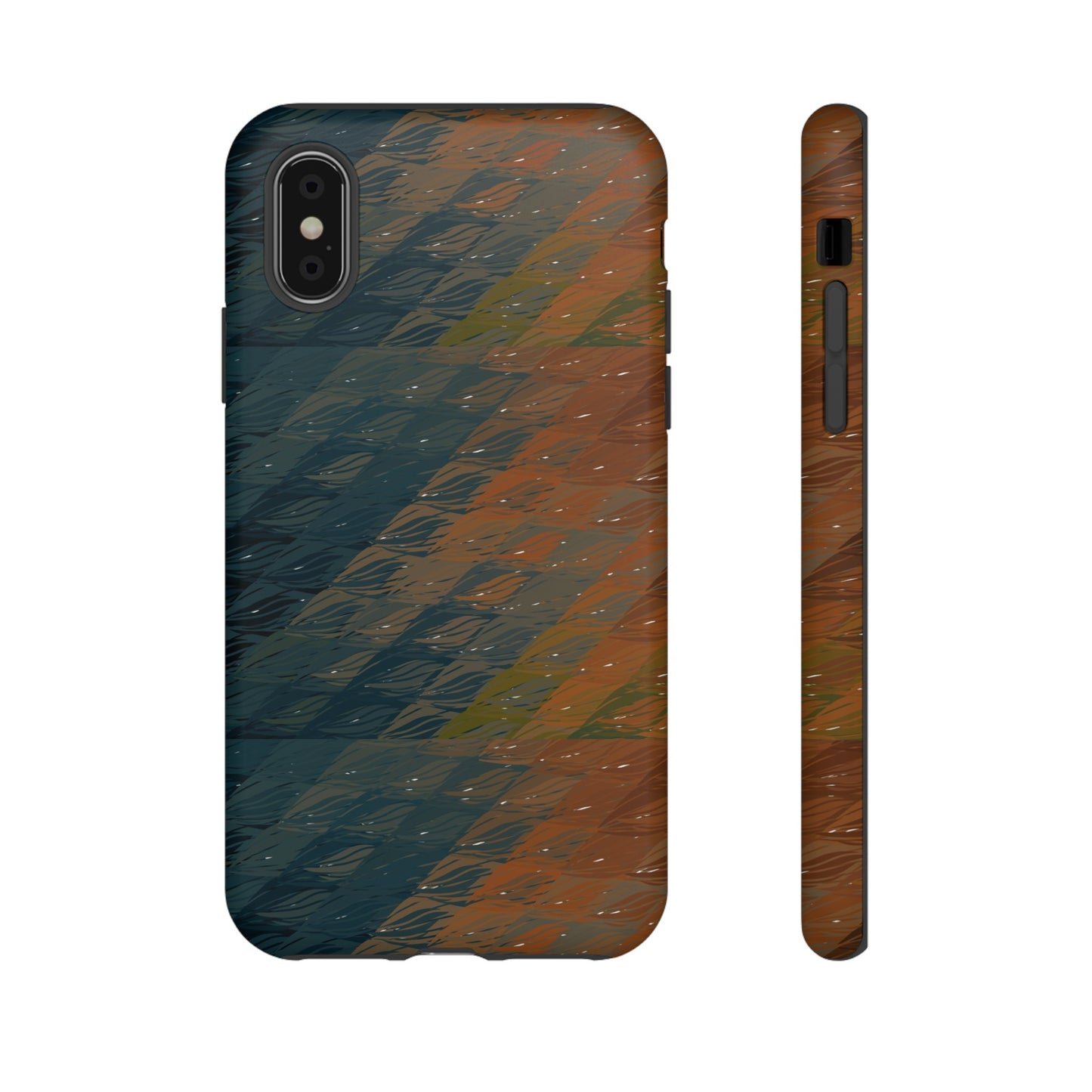 BRUE: Brown + Blue Geometric case for iPhone, Galaxy and Pixel