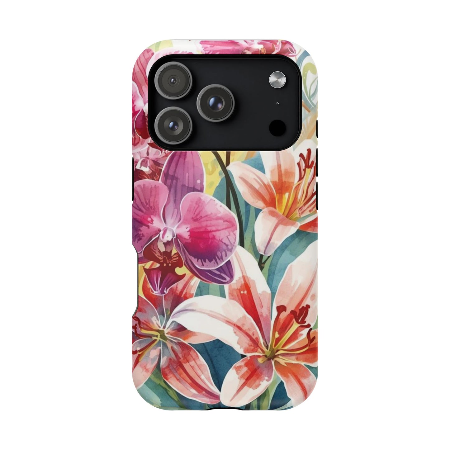 Hibiscus & Orchid Haven: MagSafe Floral Phone Case for iPhone