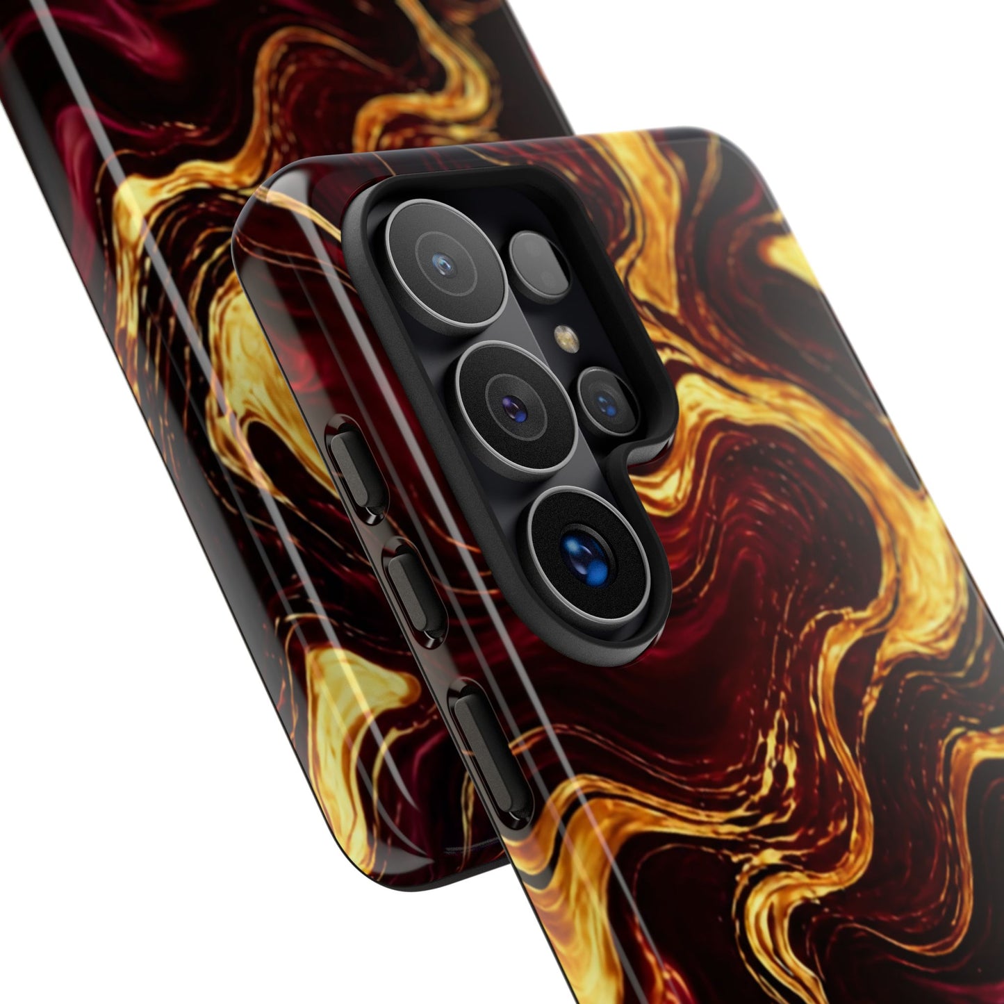 Molten Gold and Maroon Waves: Elegant Phone Case for iPhone, Samsung Galaxy and Google Pixel devices