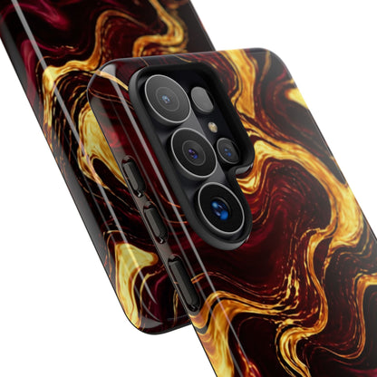 Molten Gold and Maroon Waves: Elegant Phone Case for iPhone, Samsung Galaxy and Google Pixel devices