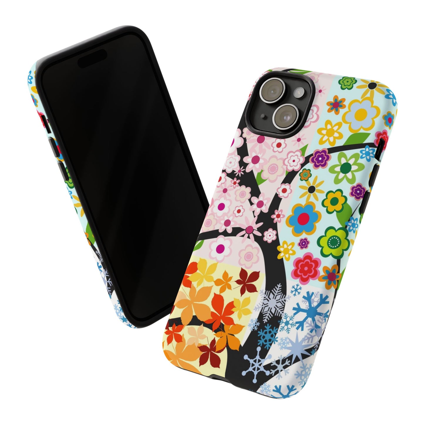 Four Seasons: Fall, Winter, Spring and Summer inspired phone case for iPhone, Samsung Galaxy and Google Pixel devices