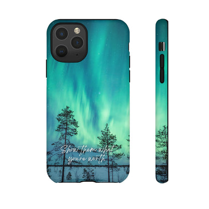 Show Them What You're Worth: Aurora Borealis-Inspired phone case for iPhone, Samsung Galaxy and Pixel devices