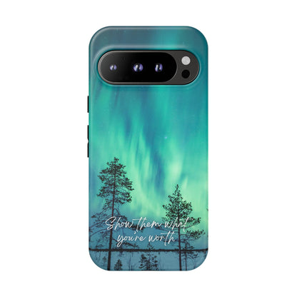 Show them what you're worth: Aurora borealis-inspired phone case for iPhone, Galaxy and Pixel devices