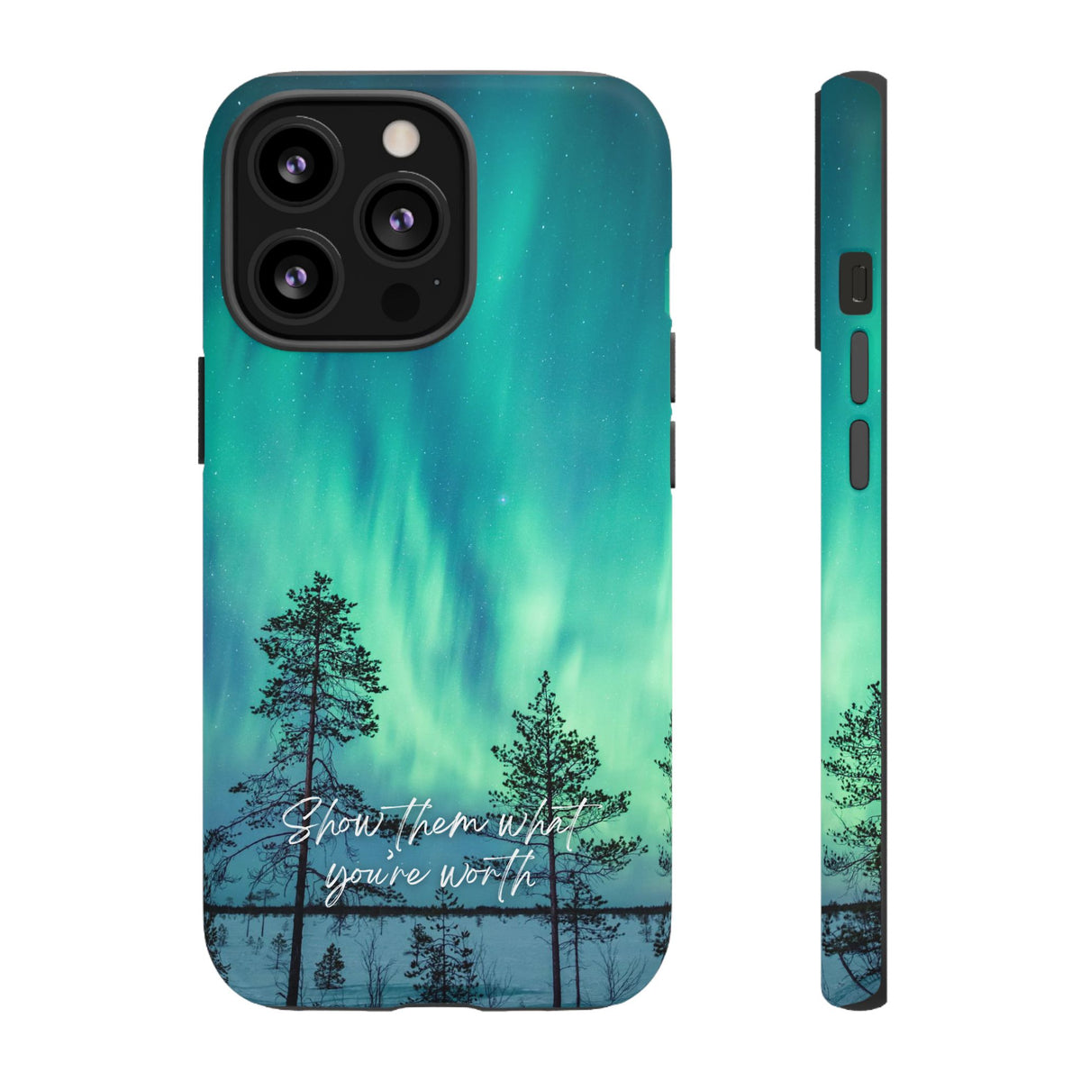 Show Them What You're Worth: Aurora Borealis-Inspired phone case for iPhone, Samsung Galaxy and Pixel devices