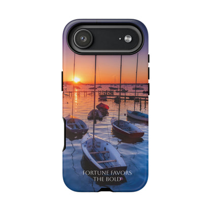 Fortune Favors the Bold: Sunset Sail Phone Case for iPhone, Samsung Galaxy and Google Pixel devices