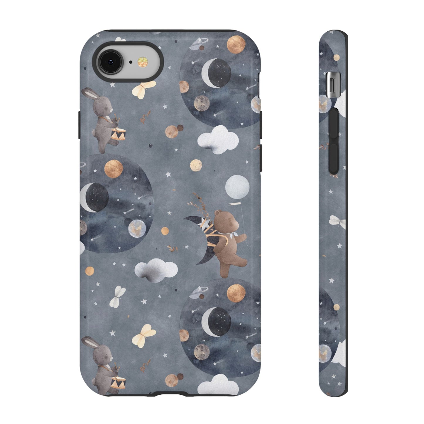 Moon, Bear and Bunny: Cute phone case for iPhone, Samsung Galaxy and Google Pixel devices