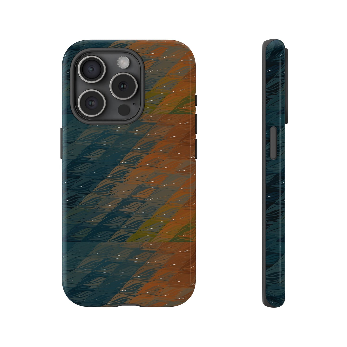 BRUE: Brown + Blue Geometric case for iPhone, Galaxy and Pixel