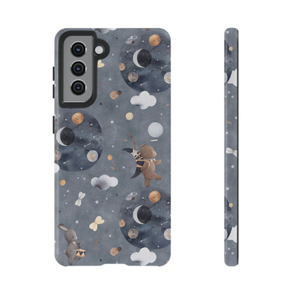 Moon, Bear and Bunny: Cute phone case for iPhone, Samsung Galaxy and Google Pixel devices