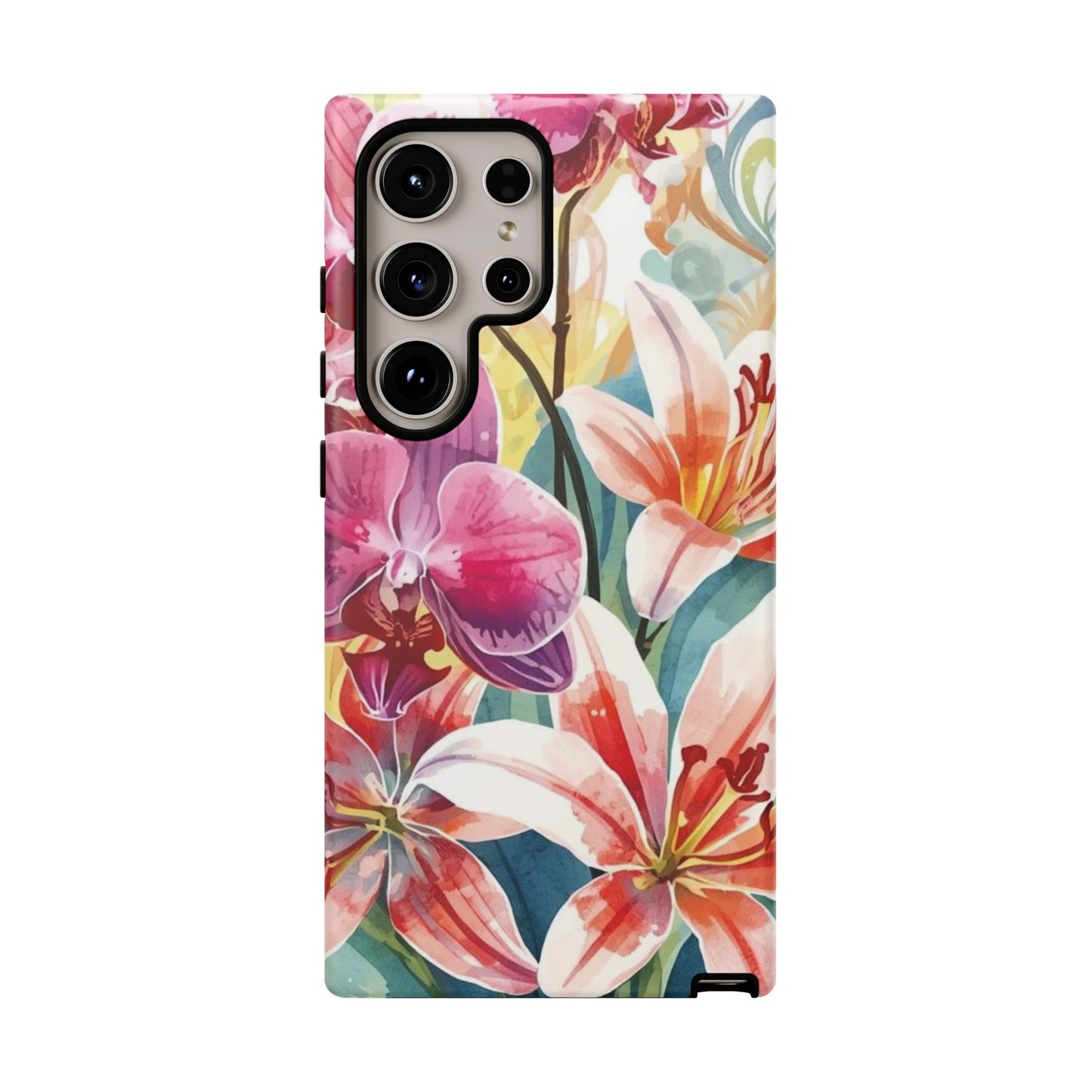 Hibiscus & Orchid Bloom Case: Floral Beauty for Your Samsung Galaxy S Series