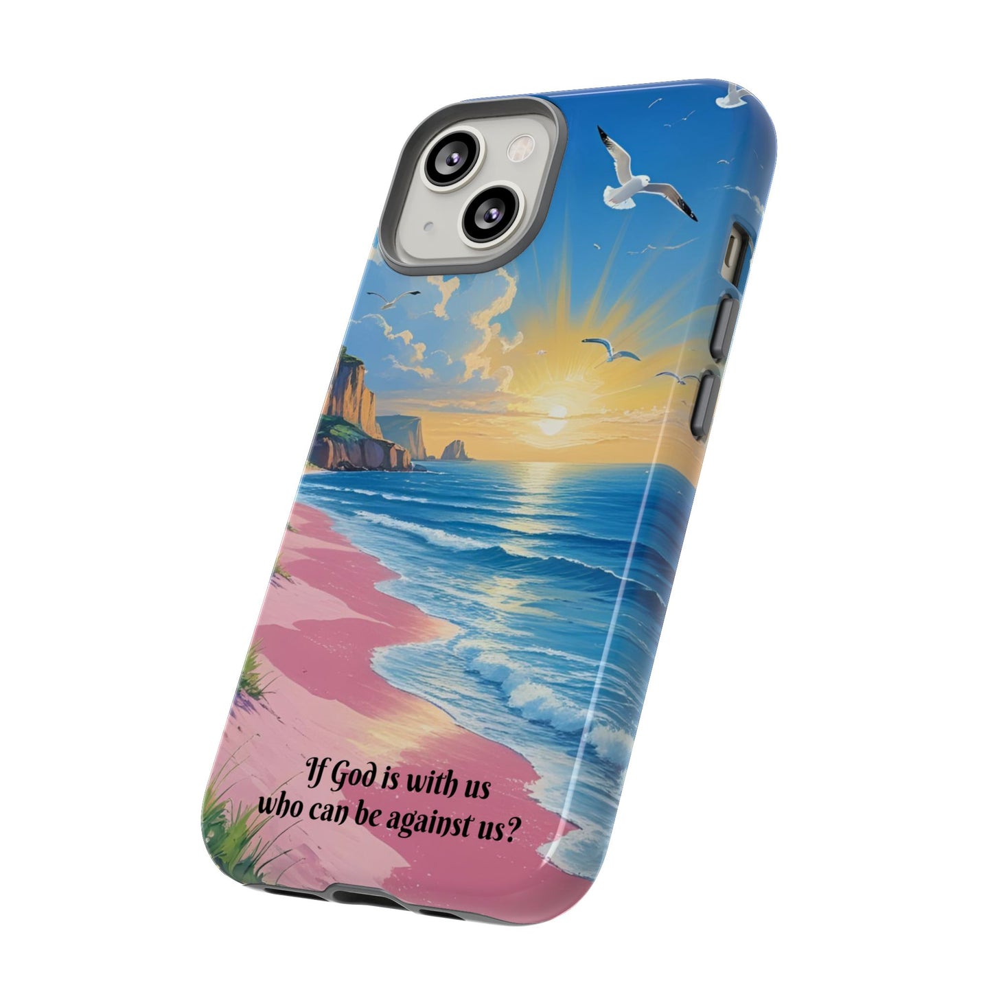 "If God is with us, who can be against us?": Inspiring phone case for iPhone, Samsung Galaxy and Google Pixel devices