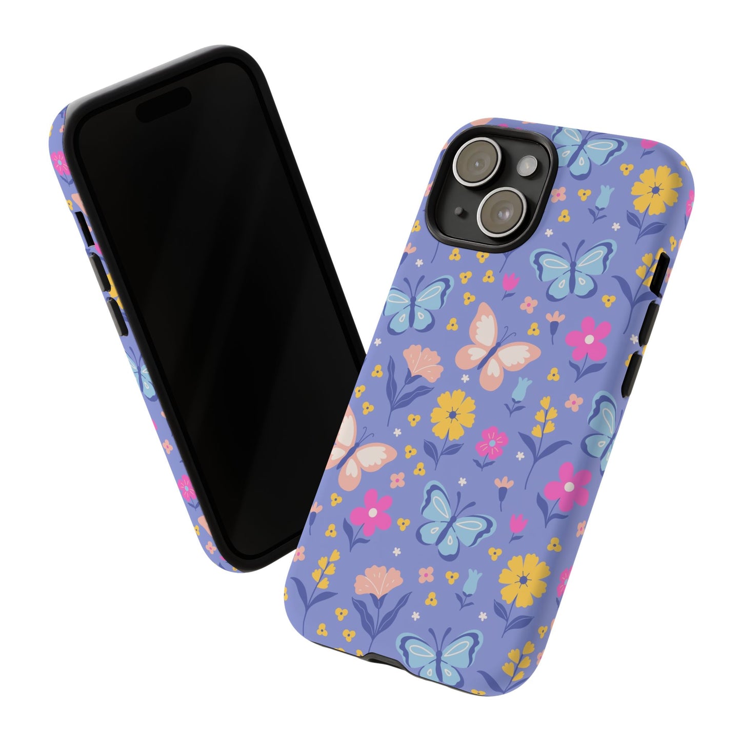 Lavender Butterflies: Tough Cases for iPhone, Samsung Galaxy and Google Pixel