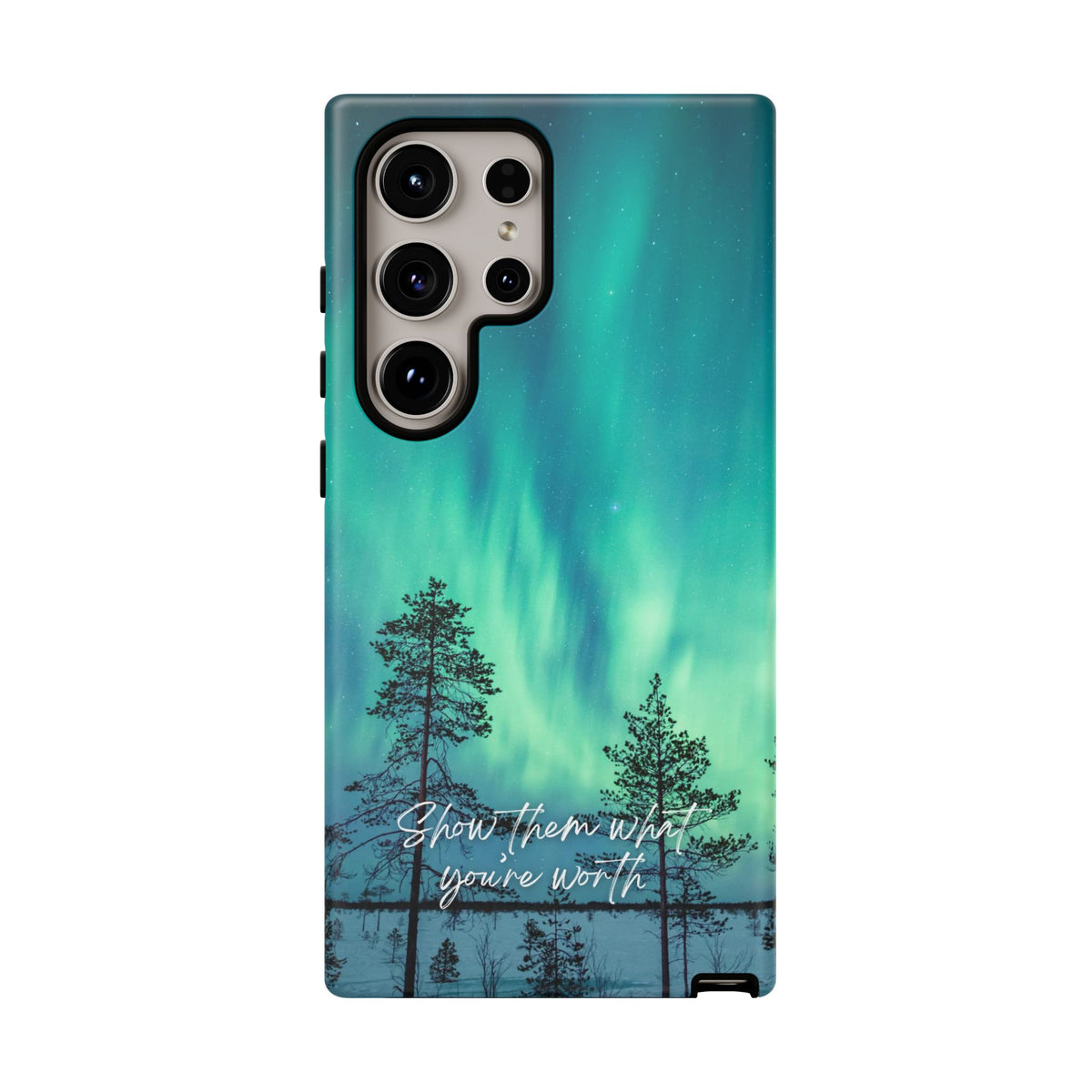 Show Them What You're Worth: Aurora Borealis-Inspired phone case for iPhone, Samsung Galaxy and Pixel devices