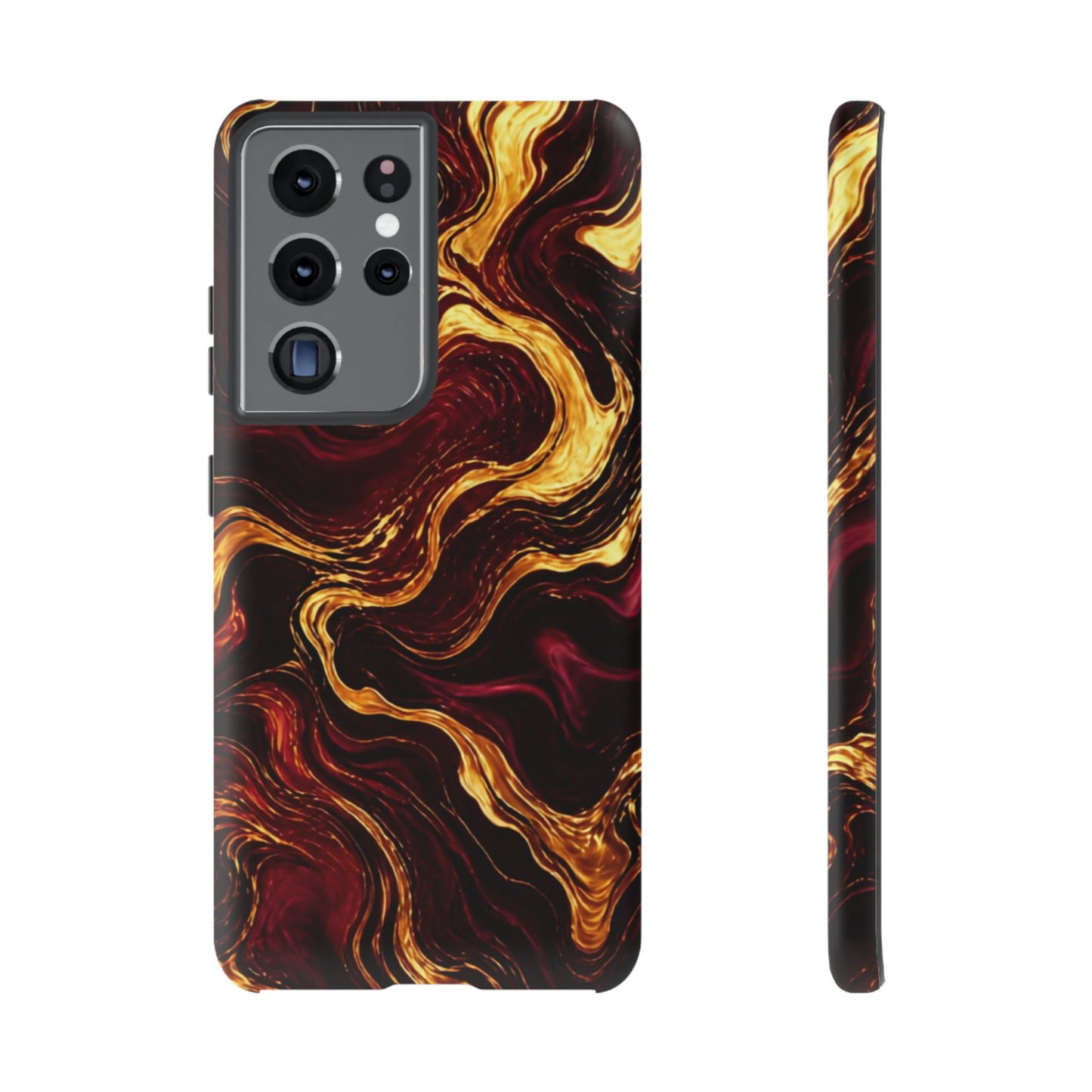 Molten Gold and Maroon Waves: Elegant Phone Case for iPhone, Samsung Galaxy and Google Pixel devices