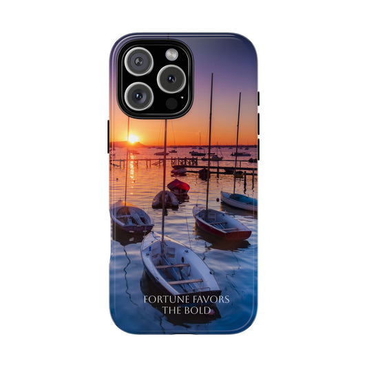 Fortune Favors the Bold: Sunset Sail Phone Case for iPhone, Samsung Galaxy and Google Pixel devices
