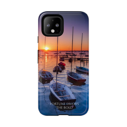Fortune Favors the Bold: Sunset Sail Phone Case for iPhone, Samsung Galaxy and Google Pixel devices