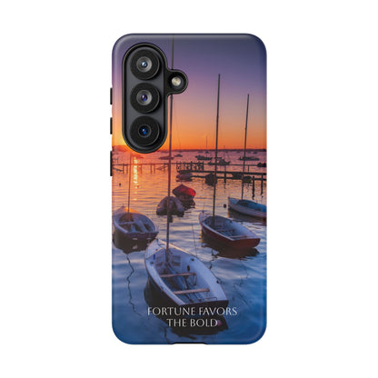 Fortune Favors the Bold: Sunset Sail Phone Case for iPhone, Samsung Galaxy and Google Pixel devices
