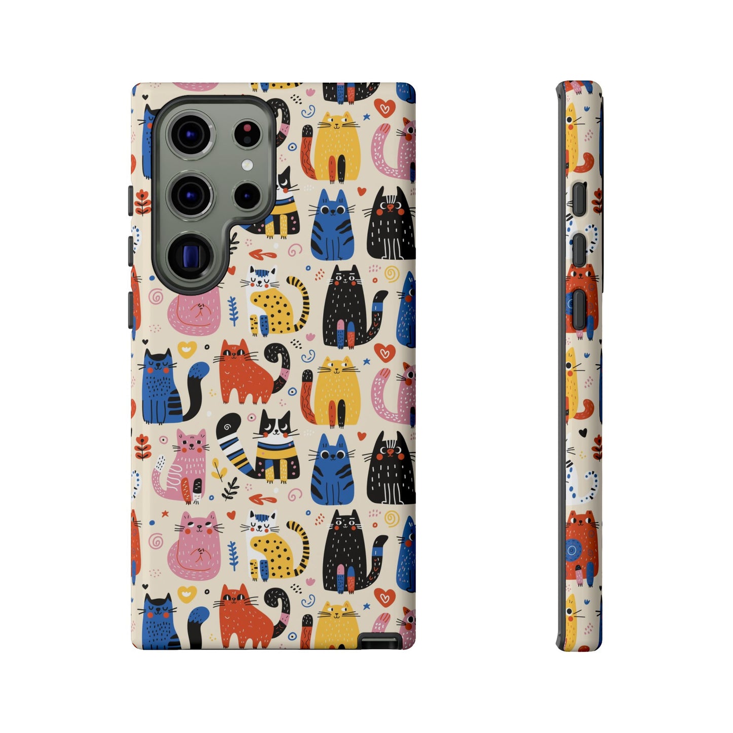 Cat Doodles Phone Case: Playful Cat-Inspired Tough Case for iPhone, Samsung Galaxy and Google Pixel devices
