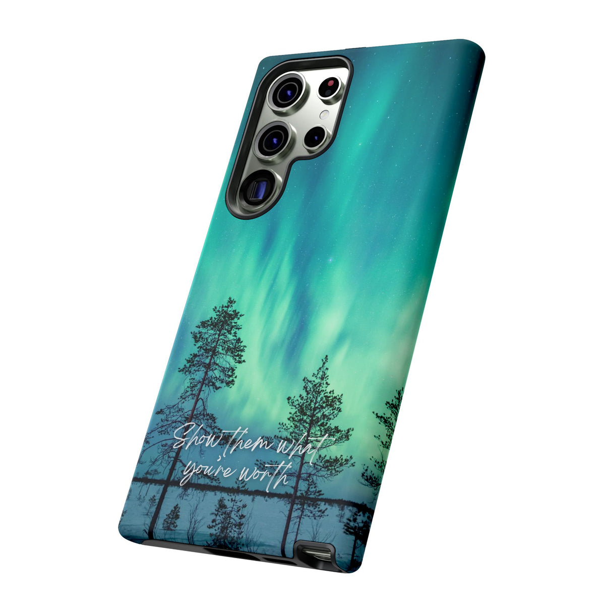 Show Them What You're Worth: Aurora Borealis-Inspired phone case for iPhone, Samsung Galaxy and Pixel devices