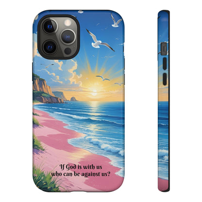 "If God is with us, who can be against us?": Inspiring phone case for iPhone, Samsung Galaxy and Google Pixel devices