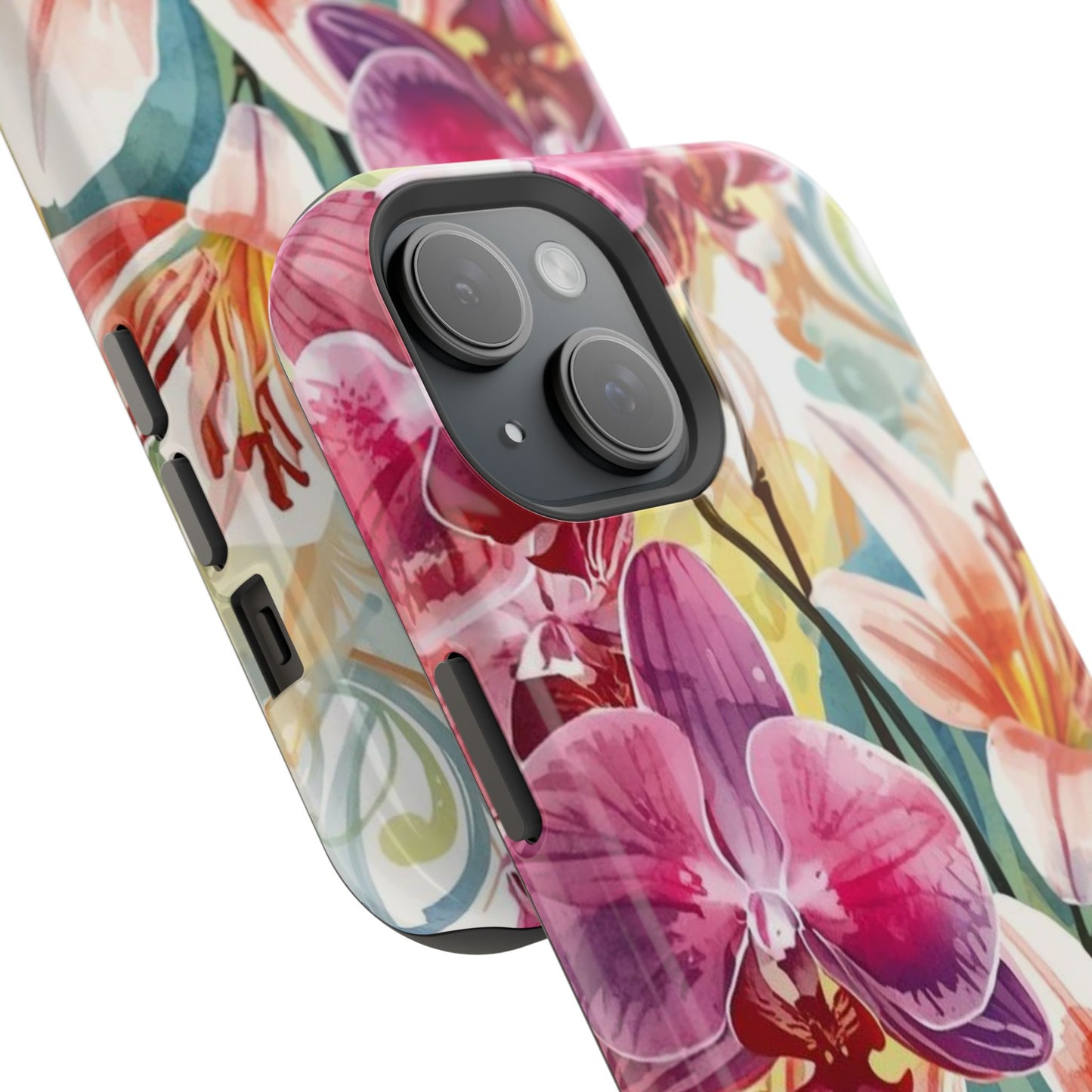Hibiscus & Orchid Haven: MagSafe Floral Phone Case for iPhone