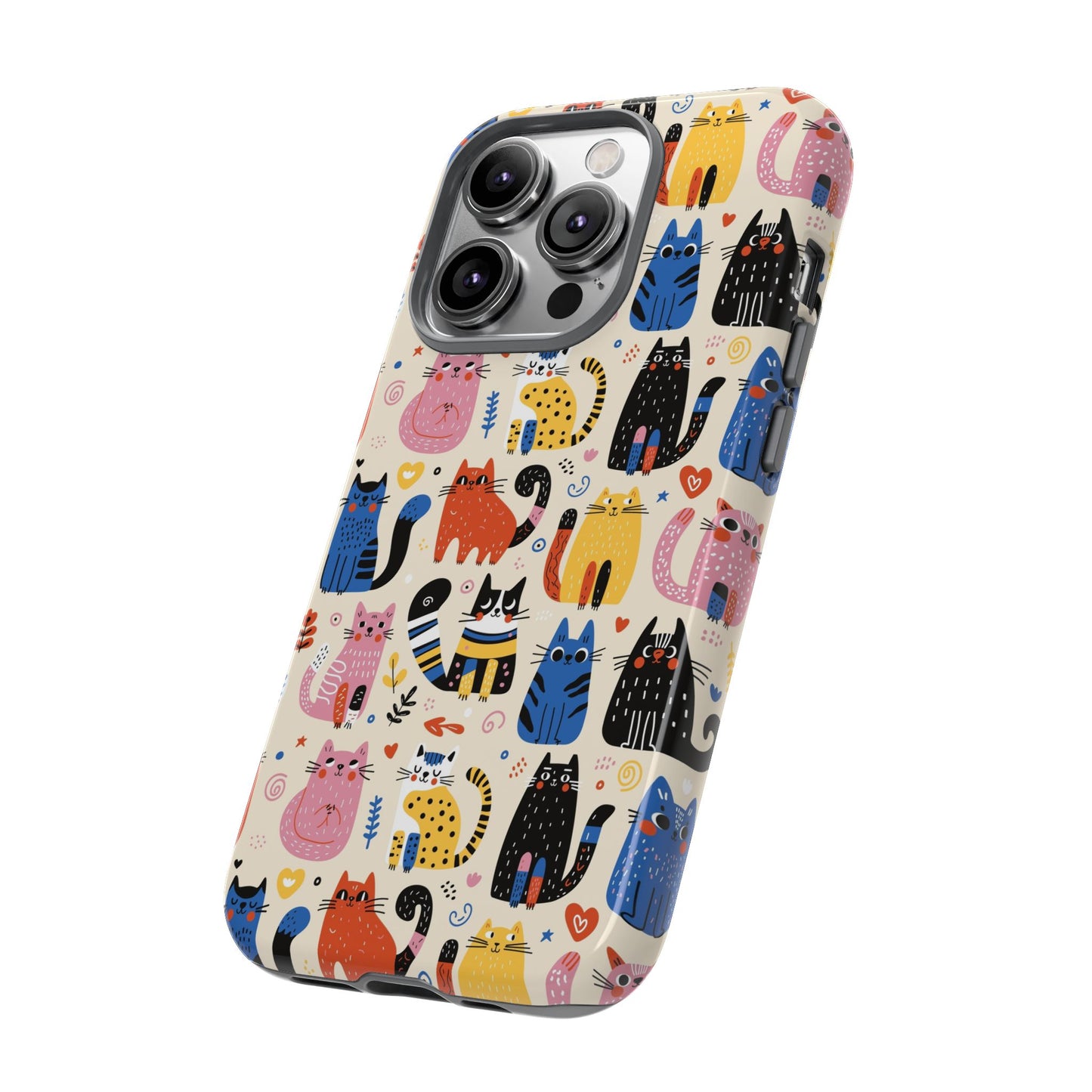 Cat Doodles Phone Case: Playful Cat-Inspired Tough Case for iPhone, Samsung Galaxy and Google Pixel devices